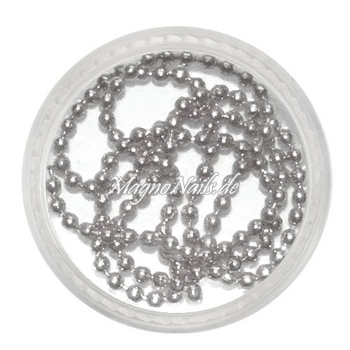 Nail Art Perlenkette silber in einem Döschen