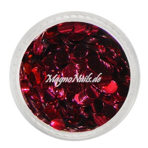 Runde Glitter - 3mm - rot Nageldesign Nägel Nails Nagelstudio Einleger Nailart