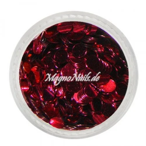 Runde Glitter - 3mm - rot Nageldesign Nägel Nails Nagelstudio Einleger Nailart