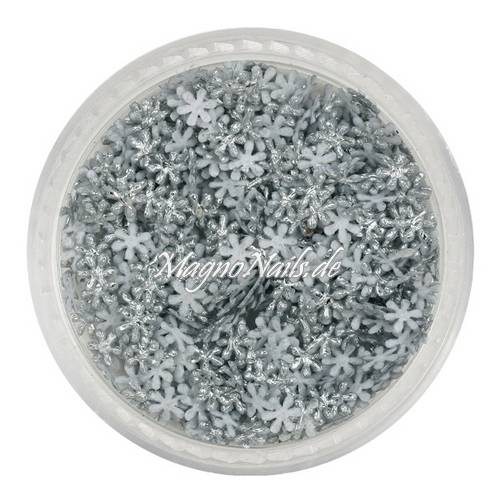 3D Einlegemotive - Shapes - Schneeflocken silber