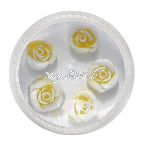 3D Einlegemotive - Gummi Soft Rosen gelb