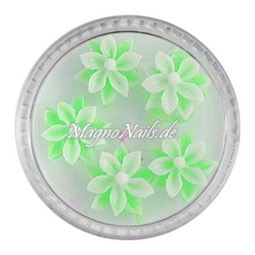 3D Einlegemotive - Gummi Soft Blumen neongrün