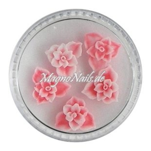 3D Einlegemotive - Gummi Soft Blumen rot