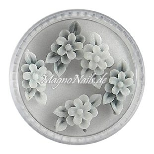 3D Einlegemotive - Gummi Soft Blumen anthrazit
