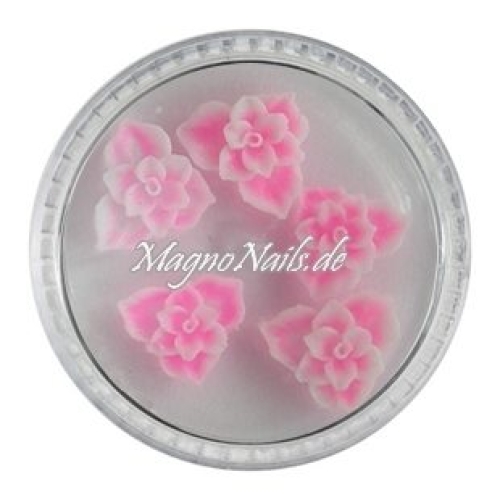 3D Einlegemotive - Gummi Soft Blumen neonrosa