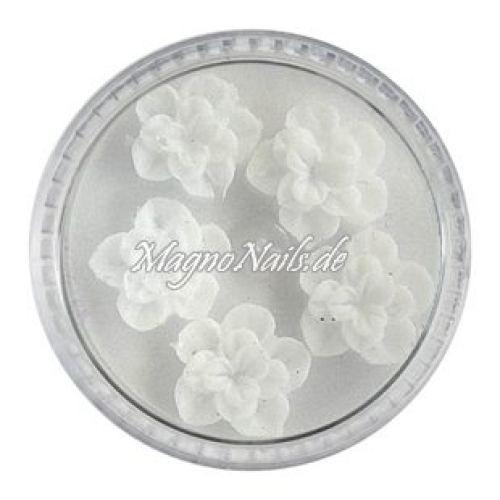 3D Einlegemotive - Gummi Soft Blumen weiß
