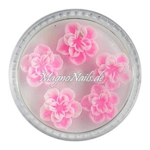 3D Einlegemotive - Gummi Soft Blumen neonpink