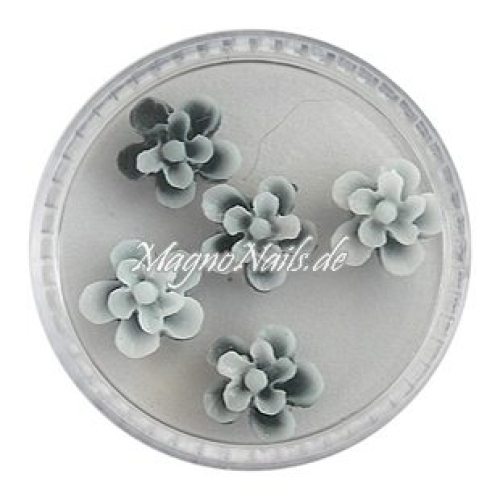 3D Einlegemotive - Gummi Soft Blumen anthrazit