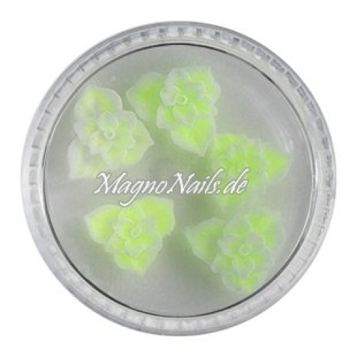 3D Einlegemotive - Gummi Soft Blumen zitronengelb
