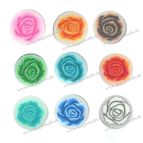 9 x Einlegemotive - Fimo Stangen/ Rosen in einem Set Nägel Nail art Nailart Nageldesign Nagel