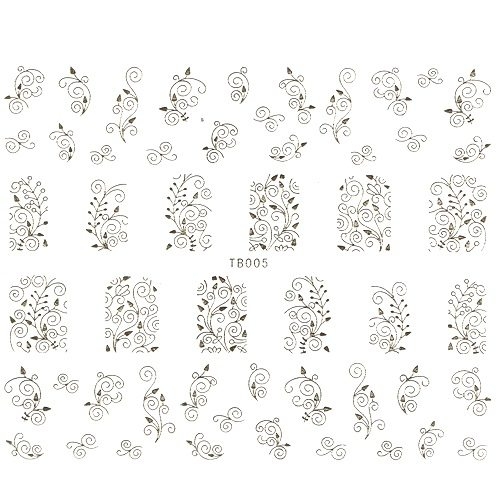 3D Full Cover Metallic Sticker - silber Selbstklebende Nagelaufkleber Nagelsticker