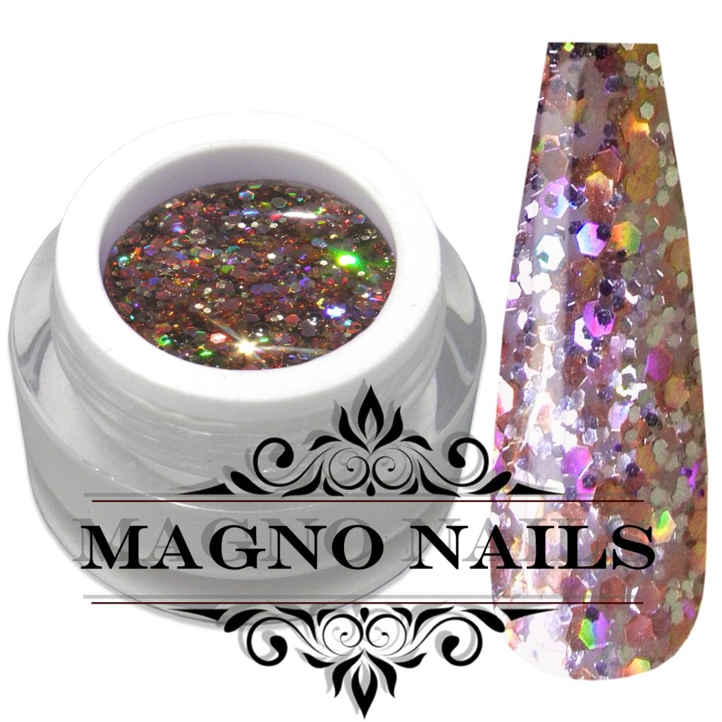 UV Gel - 1008 - Mix Glitter Gel Electra Glitzer Gel Glitzergel Nageldesign Nägel Nails Nagelstudio Pailetten Altrosa
