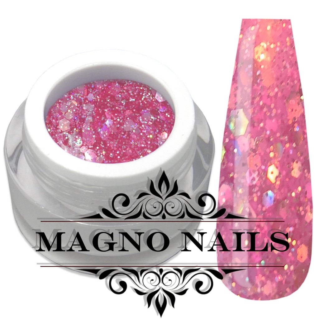 UV Gel - Pink Mix Glizer - Glitter Gel - Fashion Rose