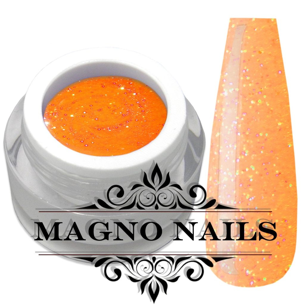 UV Gel - 1064 - Glitter Gel - Pumpkin Orange Glitzer Gel Glitzergel Nageldesign Nägel Nails Nagelstudio