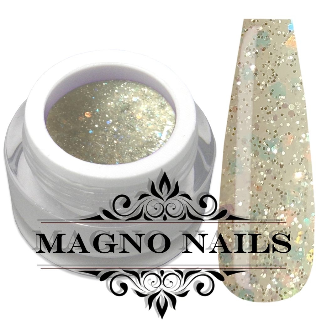 UV Gel - 1304 - Glitter Gel - Glitterati weiß gold Glitzer Gel Glitzergel Nageldesign Nägel Nails Nagelstudio