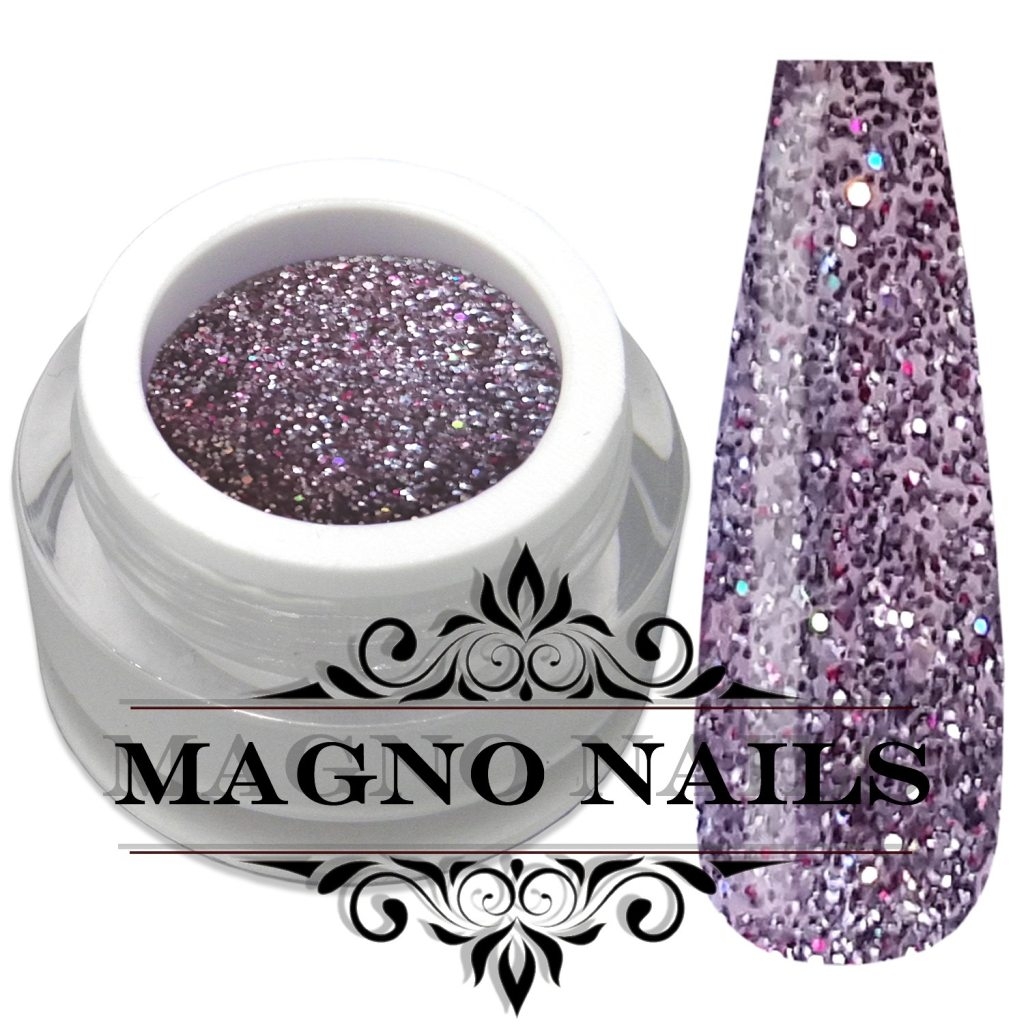 Lila Grau Silber Glitzergel - Glitter Gel Nageldesign