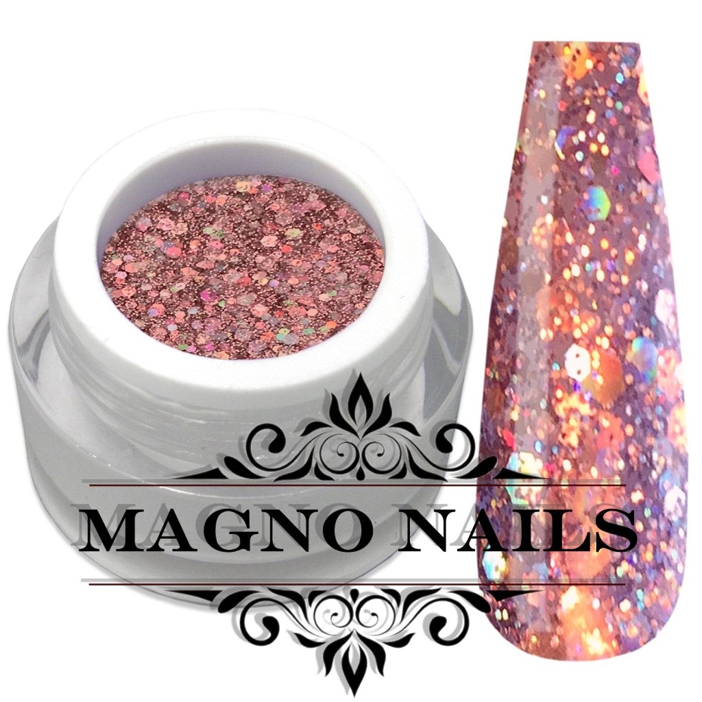 Multicolor Pink Gel mit Pailetten Rainbow