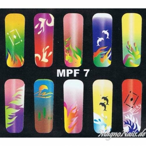 MPF 7 Airbrush Schablone Nail Nagelstudio Nägel Nailart Nail art