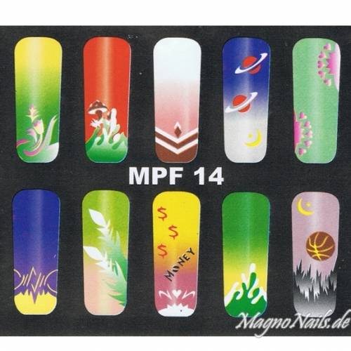 MPF14 Airbrush Schablone Nail Nagelstudio Nägel Nailart Nail art