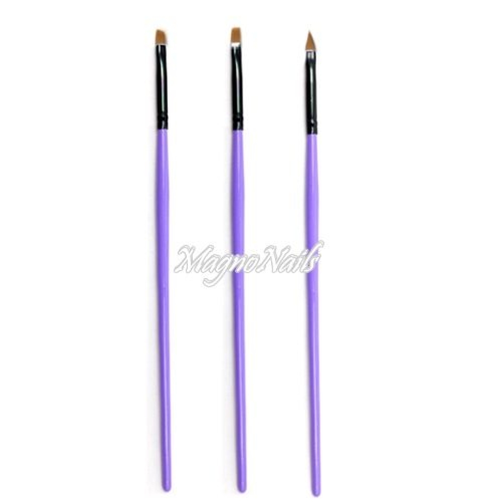 Nail Art Pinsel Set 3 -Teilig Nagelpinsel Nägel Nagelstudio Zubehör Günstig Schnäppchen