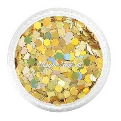 Nail Art Pailetten gold hologramm 3mm Nägel Nails Nailart Nageldesign Nagel GlitzerPailetten