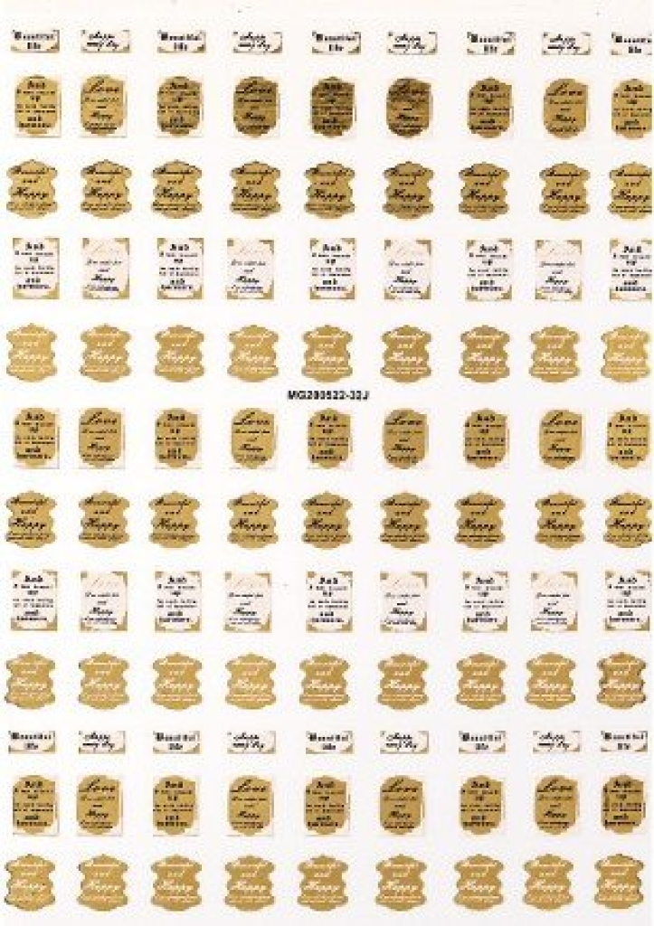 Nagelsticker - Aufkleber selbstklebend - Nail Sticker - gold