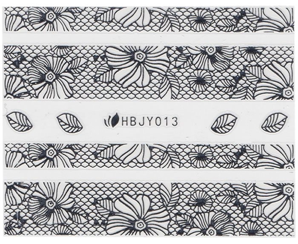 3D Lace Metallic Sticker - silber Ornamente Seblstklebende Aufkleber Nagelsticker Nagelaufkleber