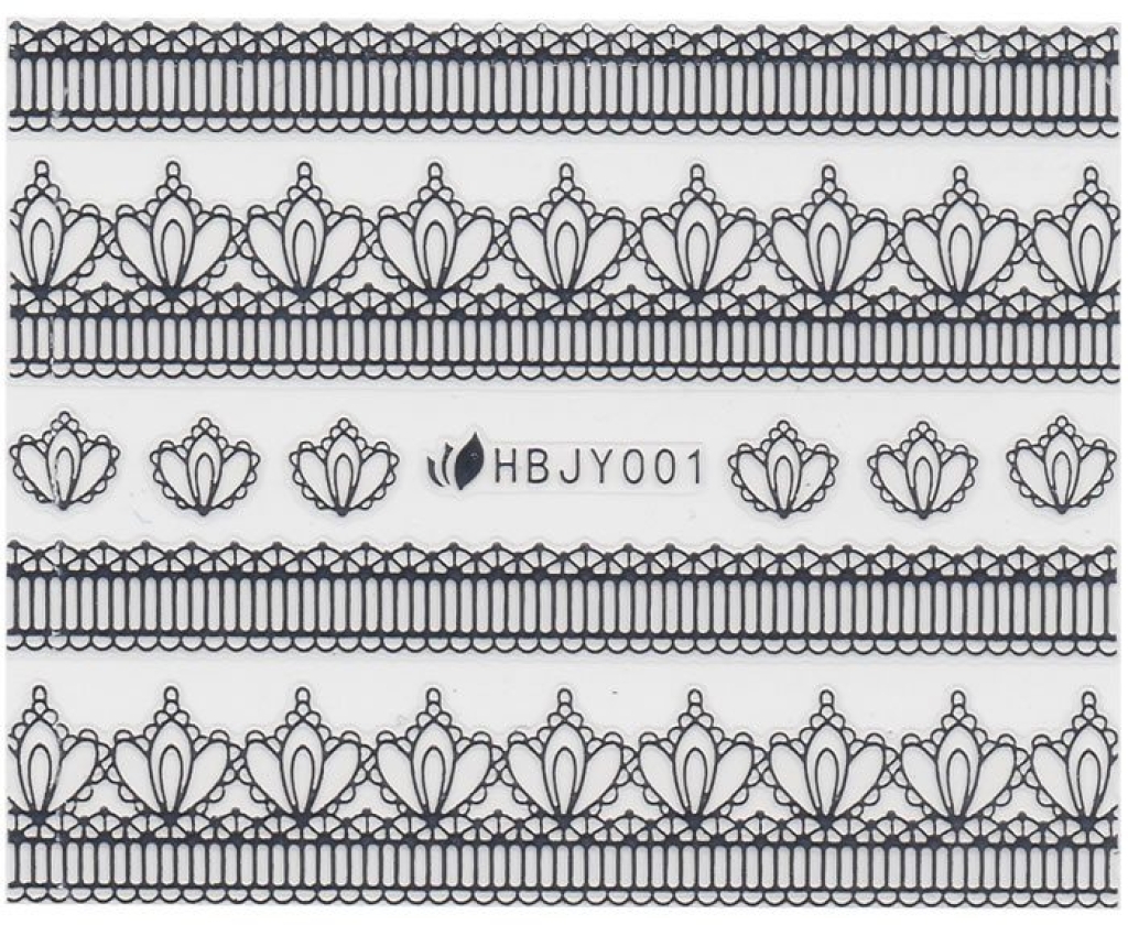 3D Lace Metallic Sticker - silber Ornamente Seblstklebende Aufkleber Nagelsticker Nagelaufkleber