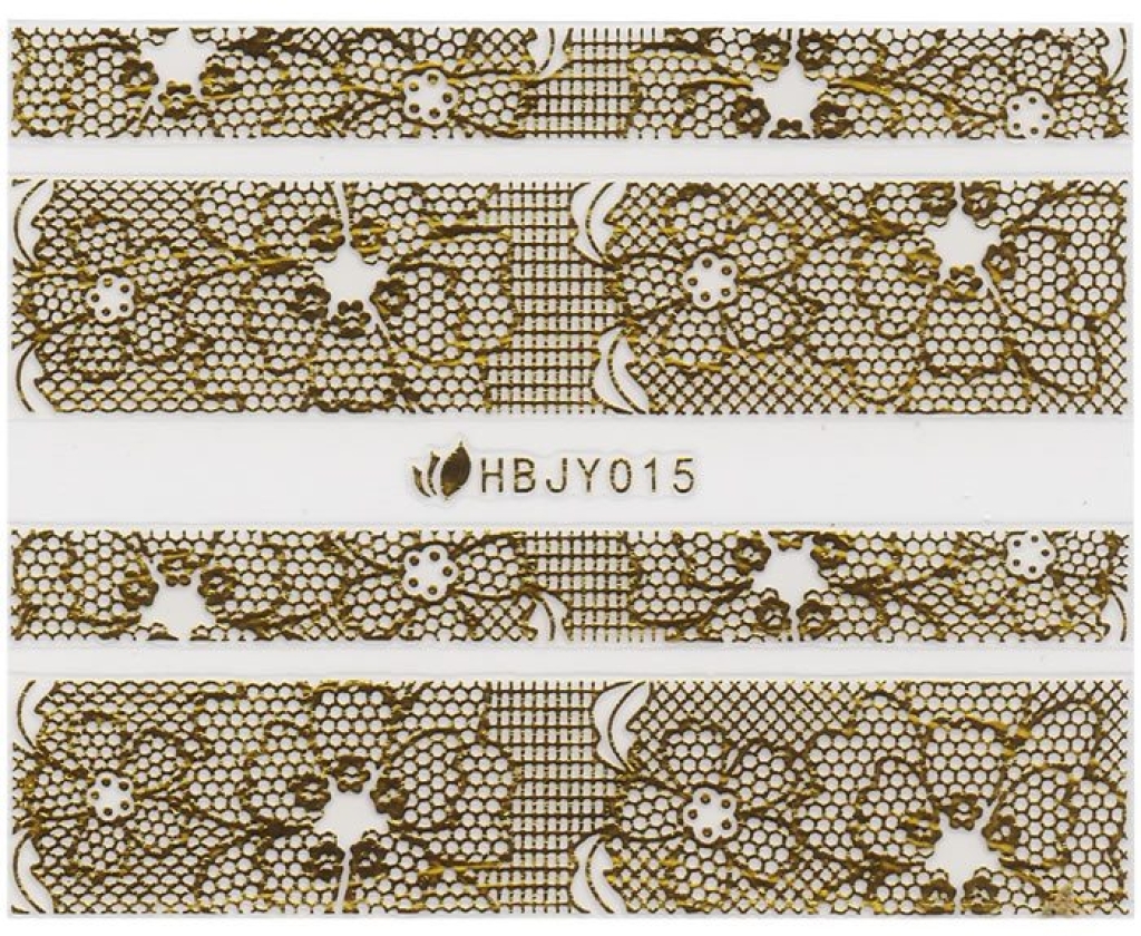 3D Lace Metallic Sticker - gold Ornamente Seblstklebende Aufkleber Nagelsticker Nagelaufkleber