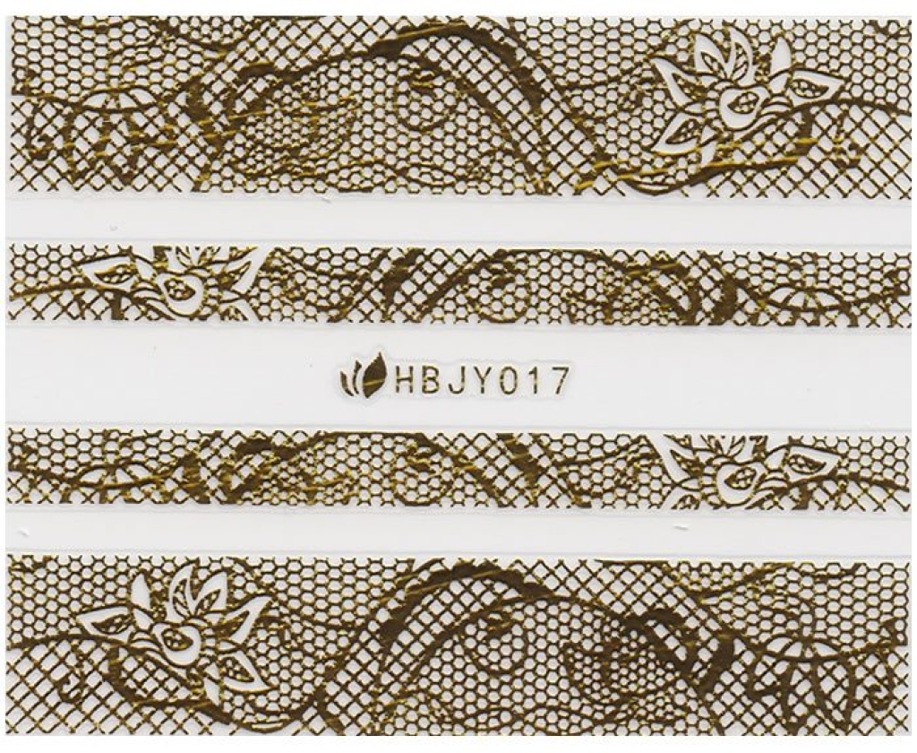 3D Lace Metallic Sticker - gold Ornamente Seblstklebende Aufkleber Nagelsticker Nagelaufkleber