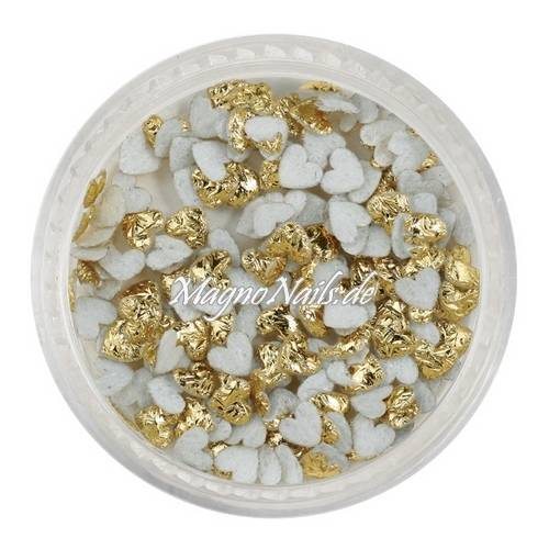 3D Einlegemotive - Shapes - Herzen gold 5 mm Nail Art Soft Einleger