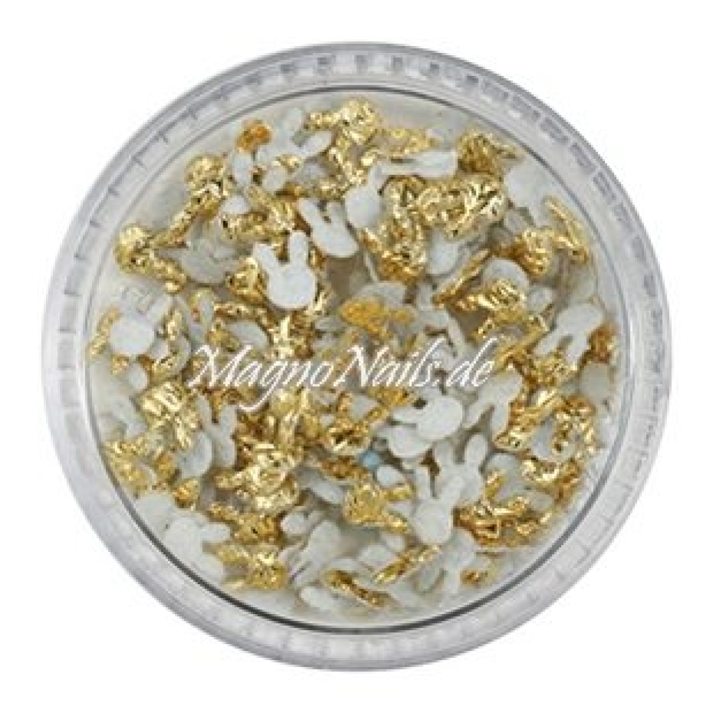 3D Einlegemotive - Shapes - 3D Hasen gold 5 mm Nailart Nageldesign Nail art