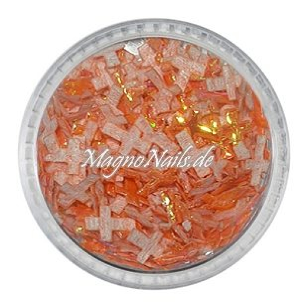 3D Einlegemotive - Shapes - Kreuze orange Nailart Nageldesign Nail art