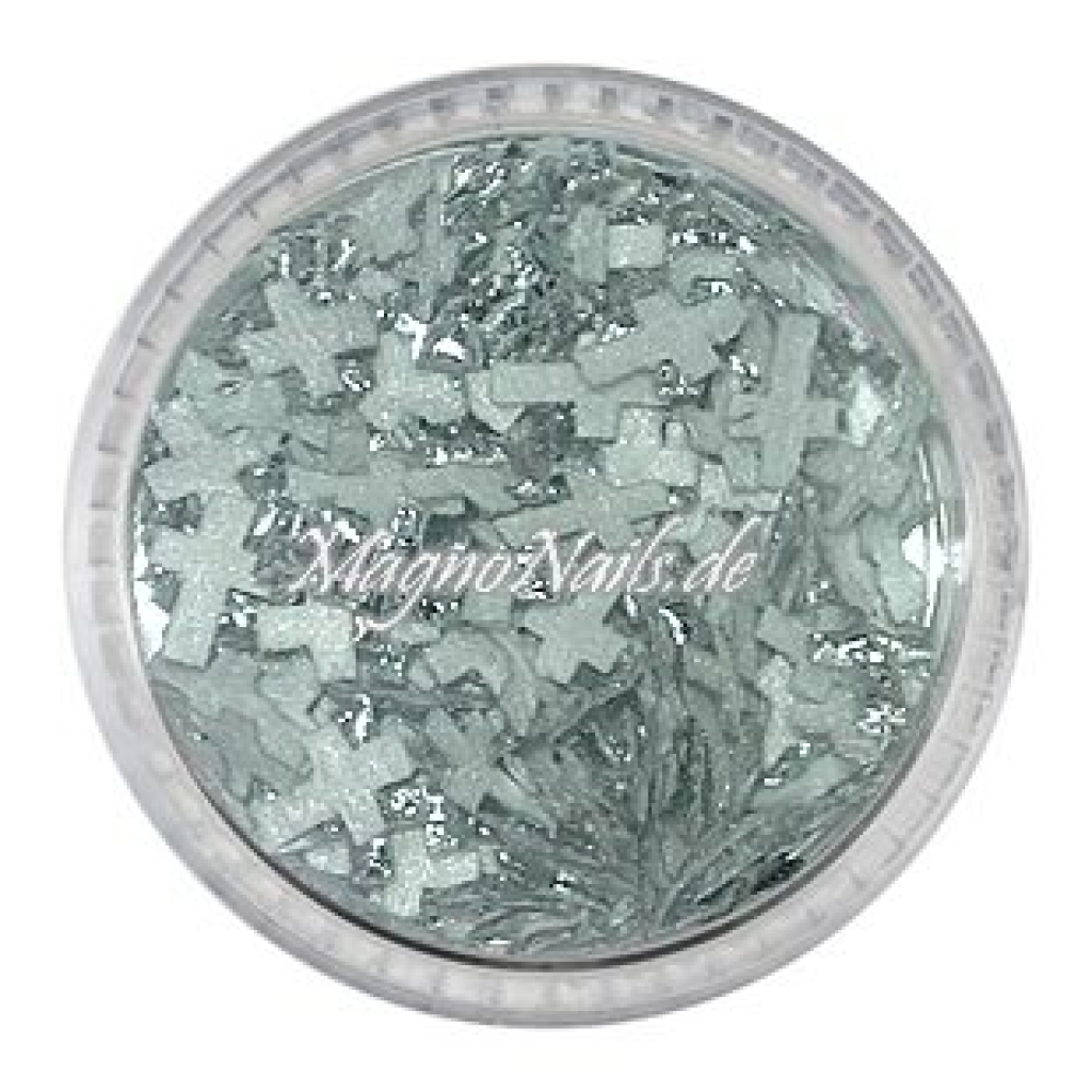 3D Einlegemotive - Shapes - Kreuze silber Nailart Nageldesign Nail art