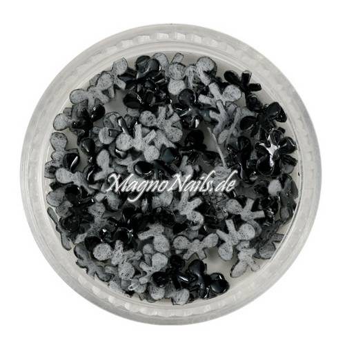 3D Einlegemotive - Shapes - Schleifen schwarz 5 mm Nail Art Soft Einleger