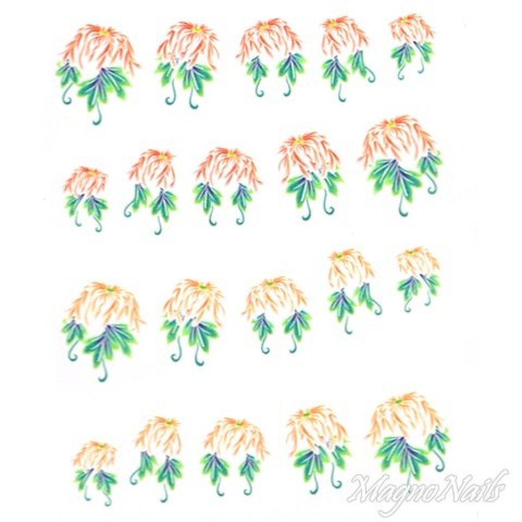 2D Nail Art One Stoke Sticker