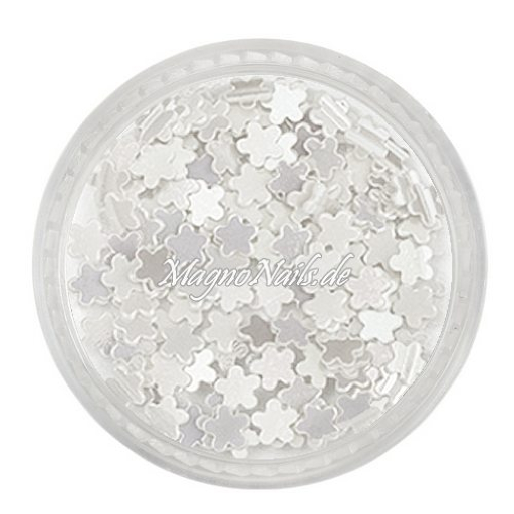 Glitter Shapes - Einlegemotive - Blumen weiß Nail Art Nails Nagel Nögel Nailart