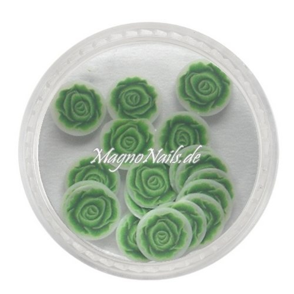 Einlegemotive - Fimo Shapes - Rosen grün Nail Art Nails Nagel Nögel Nailart