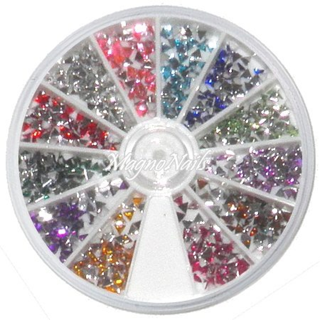 Strasssteine Dreieck in einer Rondell Nageldesign Nägel Nails Nagelstudio Einleger Nailart