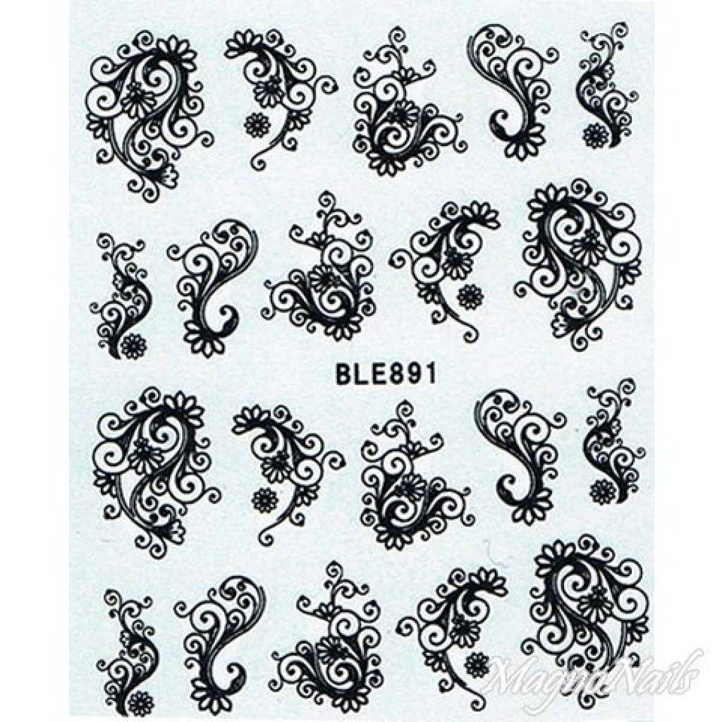 2D Nail Art One Stoke Sticker