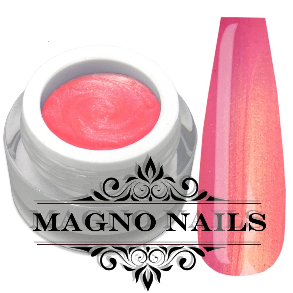 Coral Gold Perl Gel - Nageldesign Peach Sommernägel
