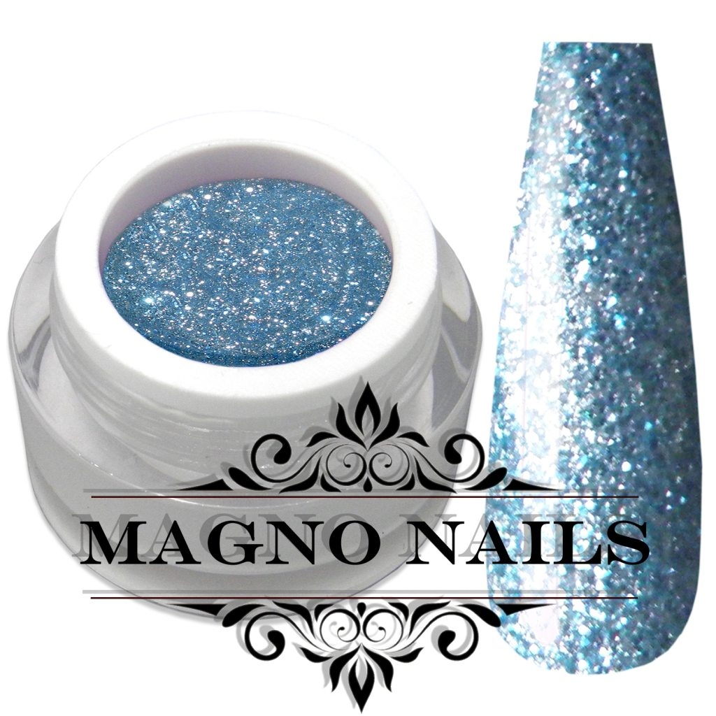 UV Gel - 827 - Glitter Gel Jeans Blue Nails Nagelgel Nögel Nail Glitzer