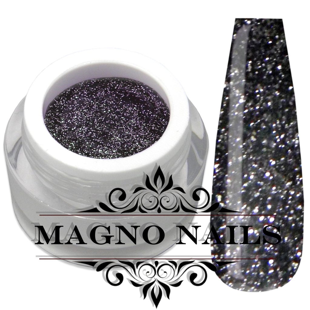 Schwarz Glittergel Glitzer mit Silber Glitter