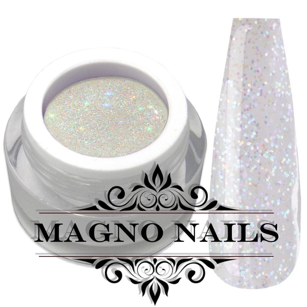 Weisses Glitzer Glittergel Mix Glitter UV Gel Rainbow Regenbogen