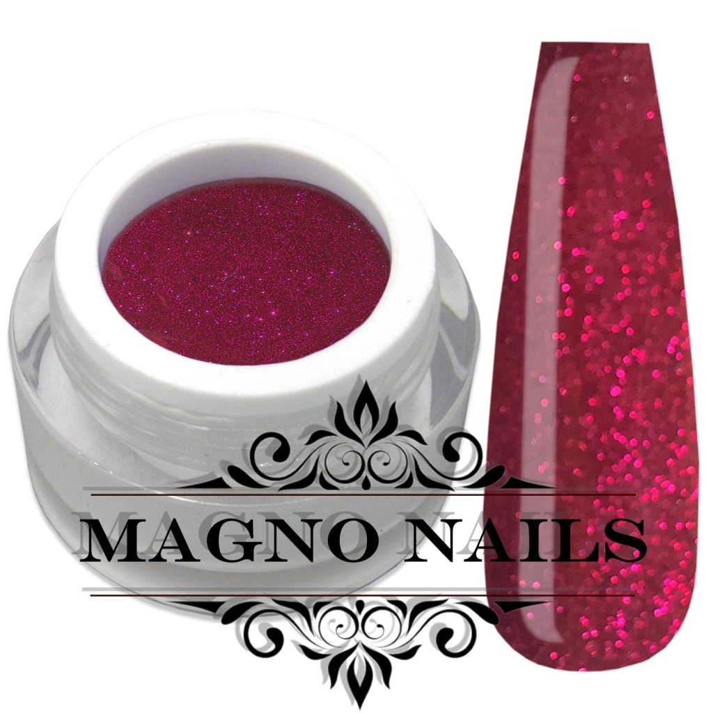 Weinrotes UV Gel mit feinen roten Glitzer
