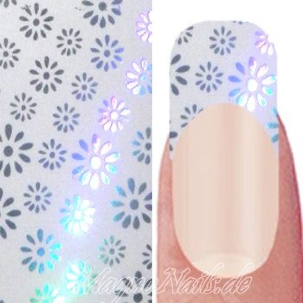 Nail Art Transfer Folie 1,5m - Nail Foil - Holographic Flowers Nailart Nails Nägel Schmuck TransferFolie Nagelfolie Nageldesign