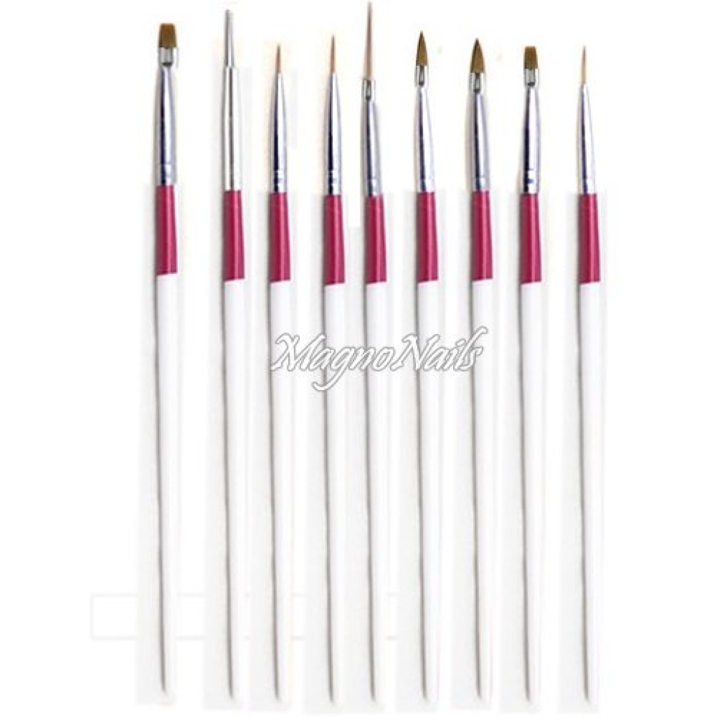 Nail Art Pinsel Set 9-Teilig Nagelpinsel Nägel Nagelstudio Zubehör Günstig Schnäppchen