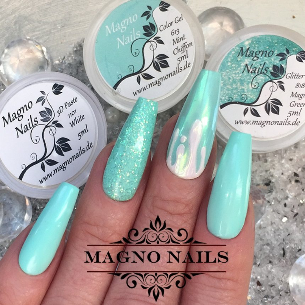 Naildesign Ideen - Sommer Mint Nägel