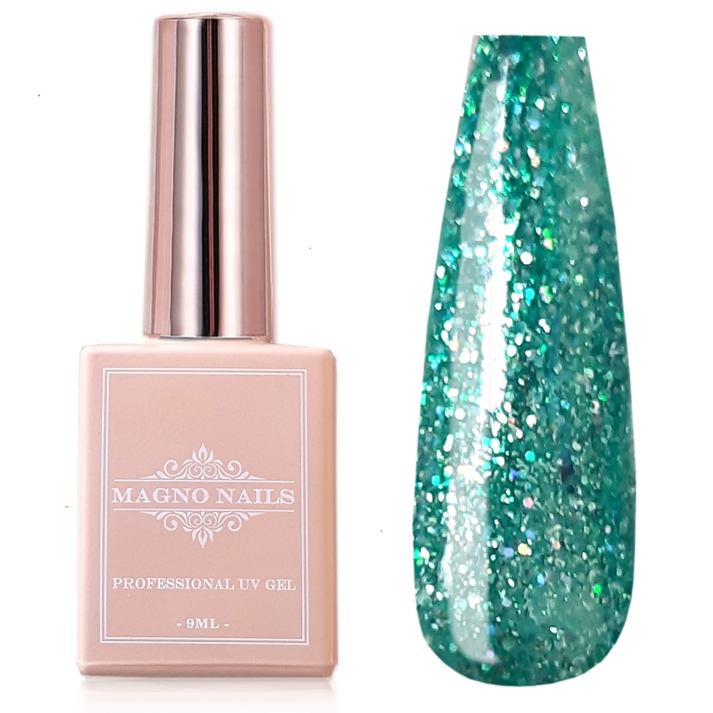 UV Gel - 4744 - Chrome Glam Gel - Galaxy Green
