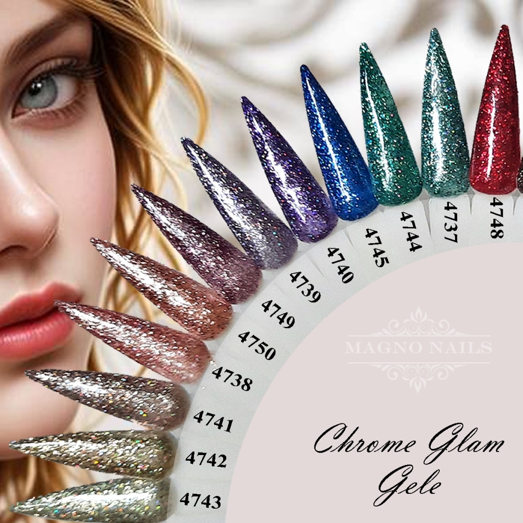 UV Glitter Gele - Chrom Multicolor Glam Gele